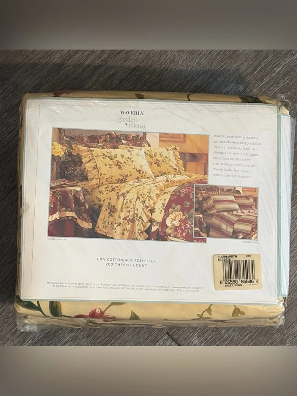 4 Pc VTG Waverly Garden Room Floral Manor King Sheet Set Ruffle USA Luxury NEW